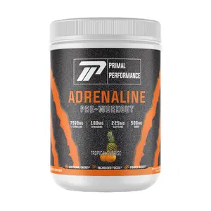 Primal Performance Adrenaline Pre-Workout Supplement - L-Citrulline, L-Tyrosine, Dynamine, Caffeine Anhydrous, B-Vitamins, GABA, Creatine Monohydrate, Increased Energy, Focus and Power Boost, Healthcare, Fitness, Dietary, Muscle