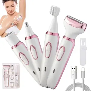 Portable Hair Removal Machine Multi-Function USB Rechargeable for Eyebrows, Nose, Face, Legs, Bikini, Gentle Design, Ideal for Women Pink Comfort shaver for men gift for wife
