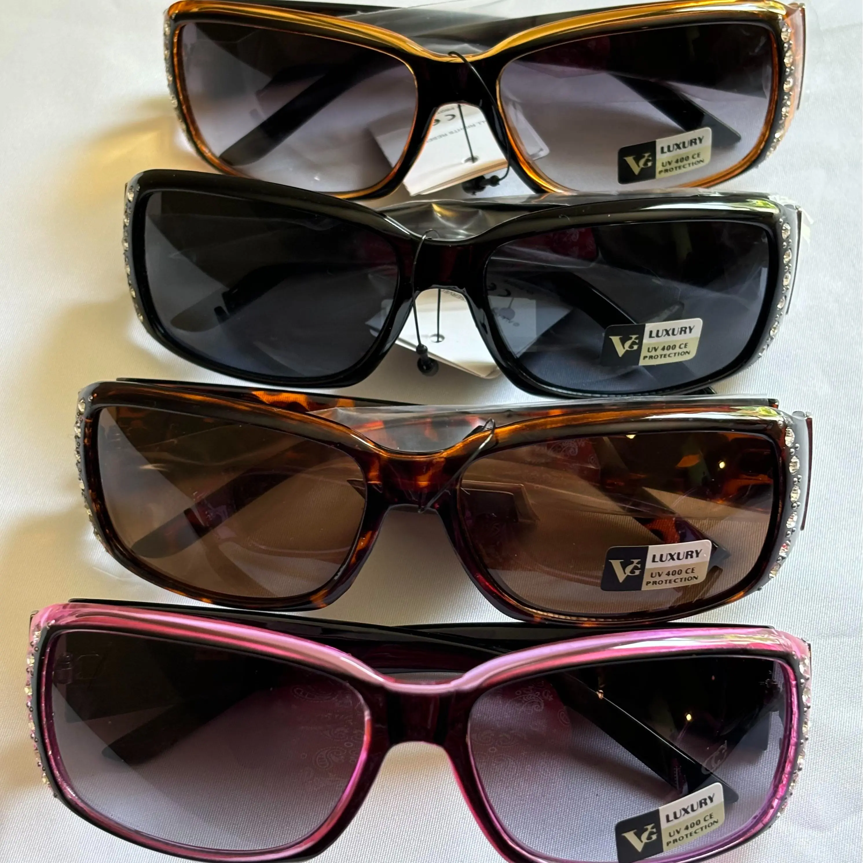 Rhinestone-Embellished Women's Luxury Sunglasses