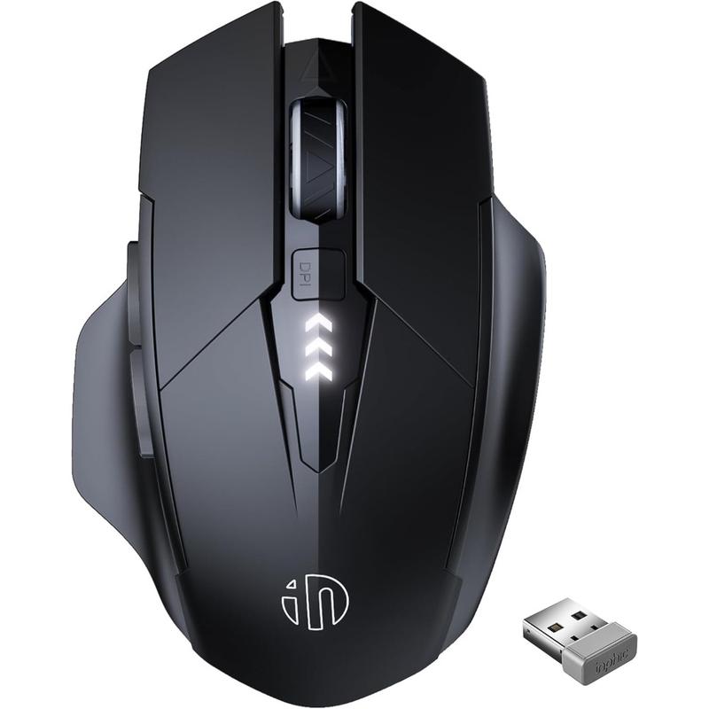 Wireless Rechargeable Mouse, Upgraded Visible Battery, 2400 DPI, Silent Ergonomic Design For Laptop, Mac, PC etc.