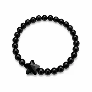 Pulsera de Onyx Negro con Estrella