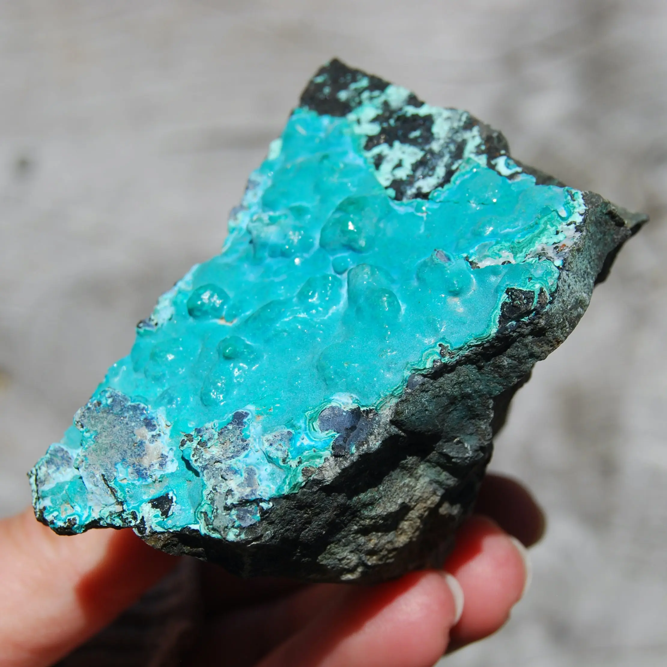 3in 277g Raw Silica Chrysocolla Crystal, Congo r1