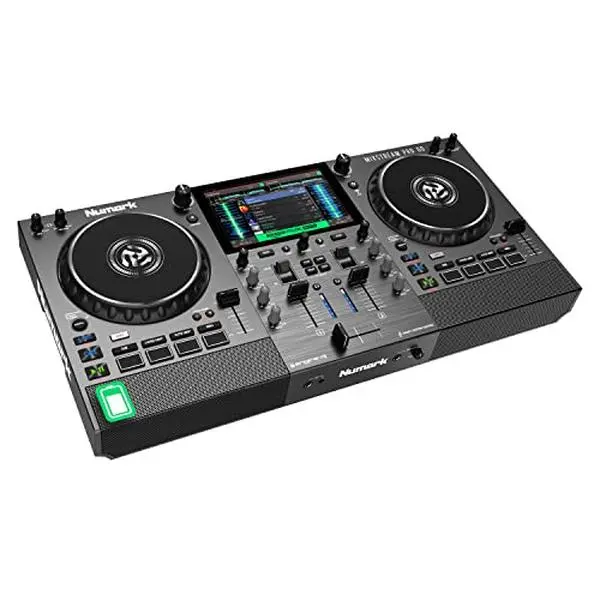 Numark Mixstream Pro Go - Standalone DJ Controller with Battery, DJ Mixer, Speakers, Amazon Music Unlimited, WiFi, Touchscreen, Works with Serato DJ (Open Box)