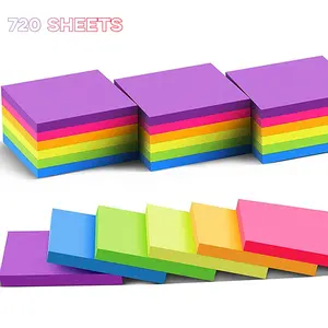 Fluorescent Color 8-Color Blank Colored Post-it Notes, Fluorescent Sticky Notes, 16 Books/Pack, 45 Sheets per Book, 720 Sheets in Total