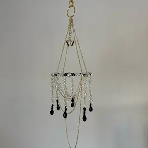 Cologne C. Mini Chandelier Sun Catcher with Decorative Beads, Hanging Style