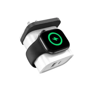 3-in-1 Charger for Apple Watch,PD 25W Dual Port Wall Charger Block for iPhone,USB C Fast Charging,Travel Essential Charge for iWatch Ultra/SE/10/9/8/7,iPhone Series 17/16/15/14,Android (White) Smartwatch Magnetic