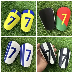Absorbing Football Shin Pads Portable Leg EVA Thickening Training Shank Board Mini Size Lightweight Soccer Shin Cycling Gear for Women Men Sports PU EVA Material Compact Design