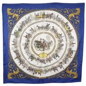 Pre-owned HERMÈS Silk Small Leather Goods Hermes La Promenade de Longchamps Scarf