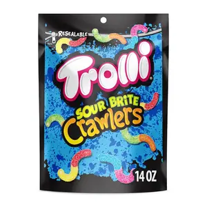 Sour Brite Crawlers, Candy, Cherry-Lemon, Strawberry-Grape & Orange-Lime, Sweet and Sour, Gummy Worms, 14 oz