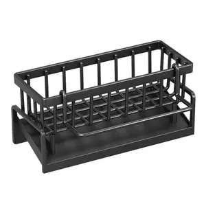 Kitchen Sink Drain Rack with Automatic Drain Tray, Plastic Sink Rack, Kitchen Sink Storage Rack