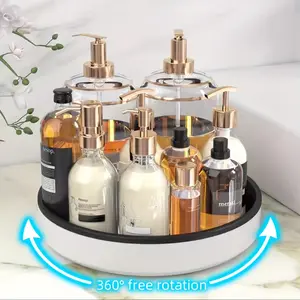 360 Degree Rotatable Kitchen Storage Tray, Multi-functional Display Holder Countertop Seasoning Bottle Storage Rack, Kitchen Storage Organizer for Home Bathroom, Bathroom Shelf Organizer