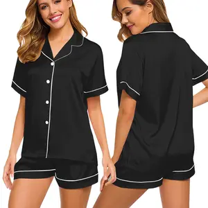 Classic Solid Pajama Set, Classic & Comfortable Design,Comfortable Sleepwear & Loungewear,Perfect Gift for Her / Everyday Essential