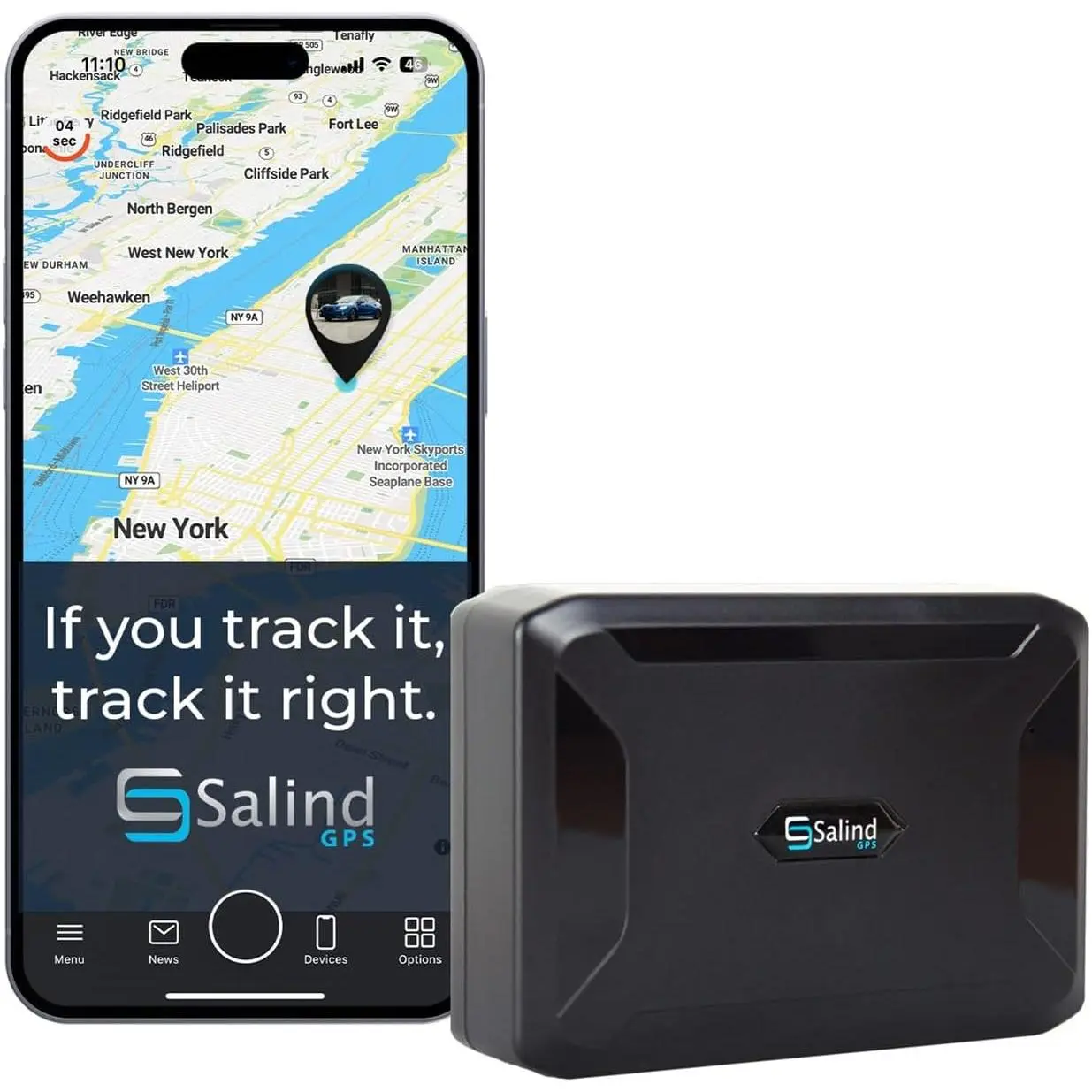 Salind 11 4G LTE Vehicle GPS Tracker - Magnetic, Long Battery Life, Waterproof Tracking Device for Car Fleets, Includes Worldwide US SIM Card, iOS/Android App Compatible, Budget-Friendly (Subscription Required)