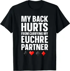 Funny Euchre Art For Men Women Euchre Partner Euchre Player T-Shirt
