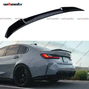 FOR 2019-2026 BMW G20 330i M340i M3 G80 HIGHKICK TRUNK SPOILER  - CS STYLE REAR SPOILER LIP - GLOSS BLACK / CARBON FIBER