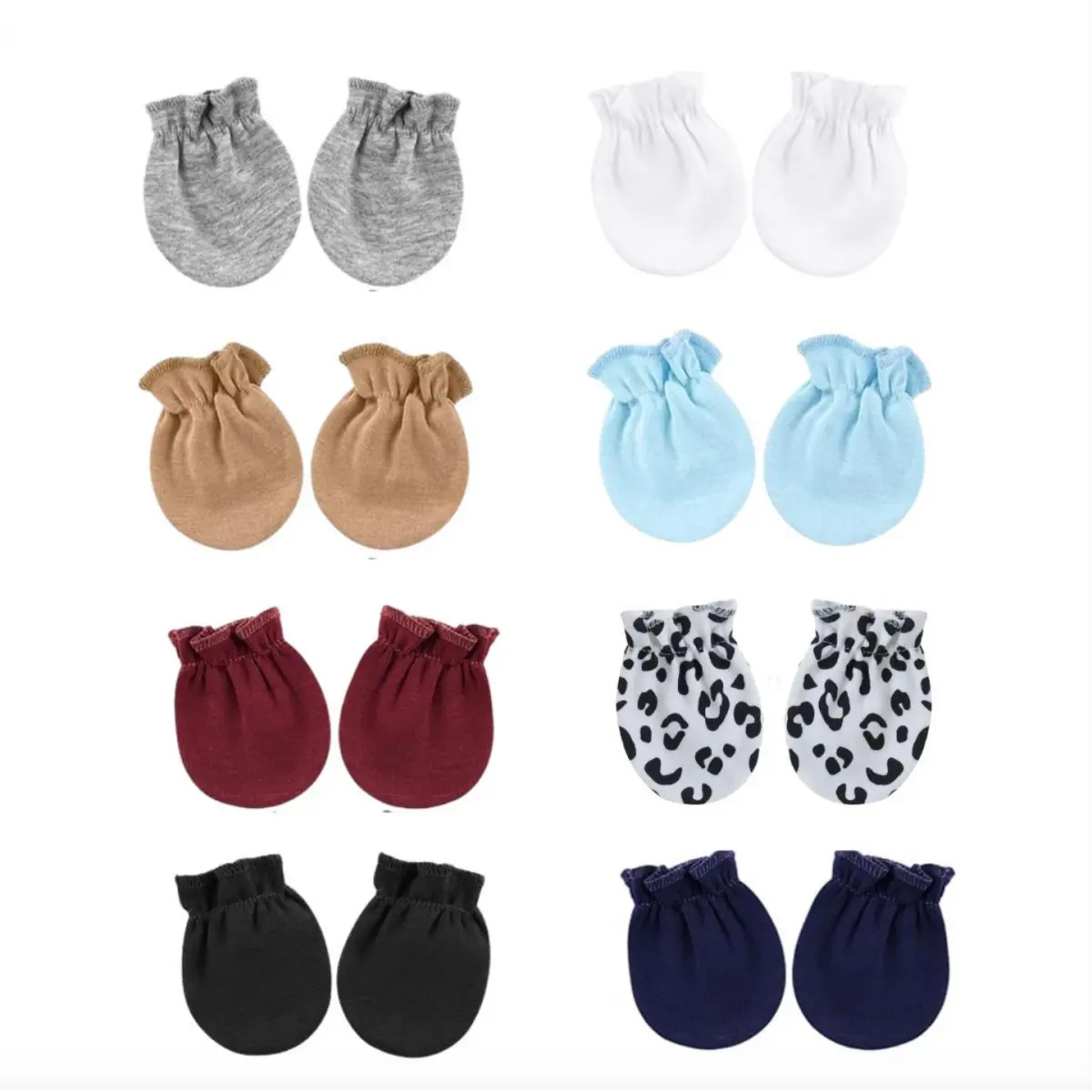 8-Piece Newborn Scratch-Prevention Mittens, Gentle Cotton Baby Hand Gloves with Stretch Cuffs, Skin-Friendly Infant Hand Covers for Boys & Girls, 0–6 Months