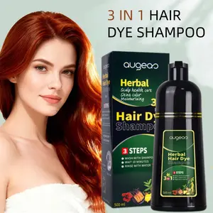 500ml Black Hair Dye Shampoo 3-In-1 - Ammonia-Free Natural Herbal Formula With Polygonum Multiflorum & Ginger, Moisturizing & Long-Lasting (30 Days) - Unisex 16.90oz, Instant Dissolve For Men and Women