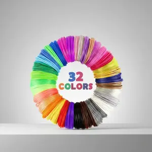 32 Colors 1.75mm 3D Pen PLA Filament Refills, 10 Feet Per Color, Total 320 Feet Sample Pack, Compatible with MYNT3D / SCRIB3D Printing Pen