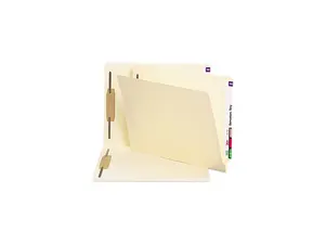 Smead 34116 Antimicrobial Two-Fastener End Tab Folder, Letter, 11 Point Manila, 50/Box