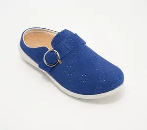 Revitalign Orthotic Adjustable Suede Mules - Siesta Eclipse