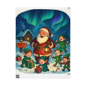 Festive Wrapping Paper - Colorful Holiday Gift Wrap for Christmas, Birthday, and Special Occasions, Santa and Elves Design, Gift Packaging