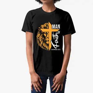 Man Of Faith With Lion Design Direct-To-Film (DTF) Ready-To-Press Print For T-Shirts