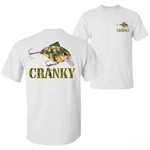 Crankbait T-Shirt, Fishing Lure Graphic Tee for Anglers, Soft Cotton Blend Shirt, Camo Bass Fishing Humor Apparel for Men, Gift for Crankbait Lovers