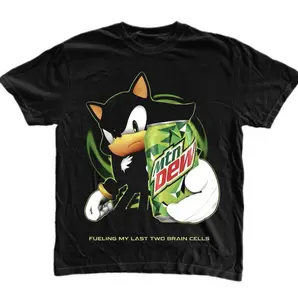 Shadow x MTN Soda T-Shirt, Shadow the Hedgehog Graphic Tees, Game Shirt, Unisex Tshirt, Gifts Shirt, Menswear Womenswear Streetwear, Aesthetic, Heavyweight Cotton Comfort Top Regular Fit Y2k Affliction Clothes