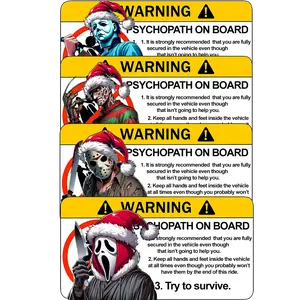 Holiday Xmas Christmas Cheer Custom Horror Airbag Warning Sticker Decal