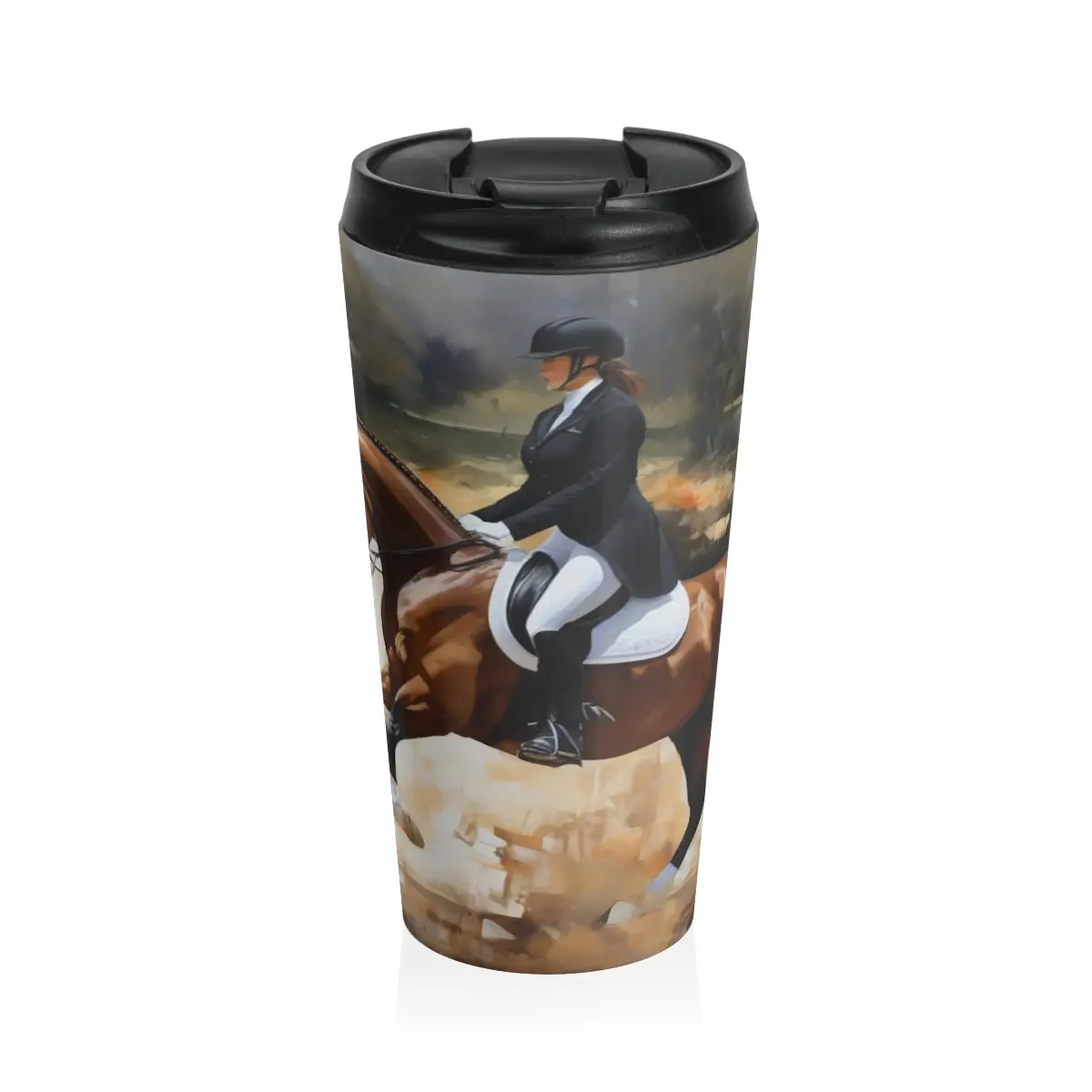 Equestrian Travel Mug, Horse Lover Gift, Stainless Steel Coffee Tumbler, Horseback Riding, Equestrian Gift Ideas, Equine Enthusiast Present