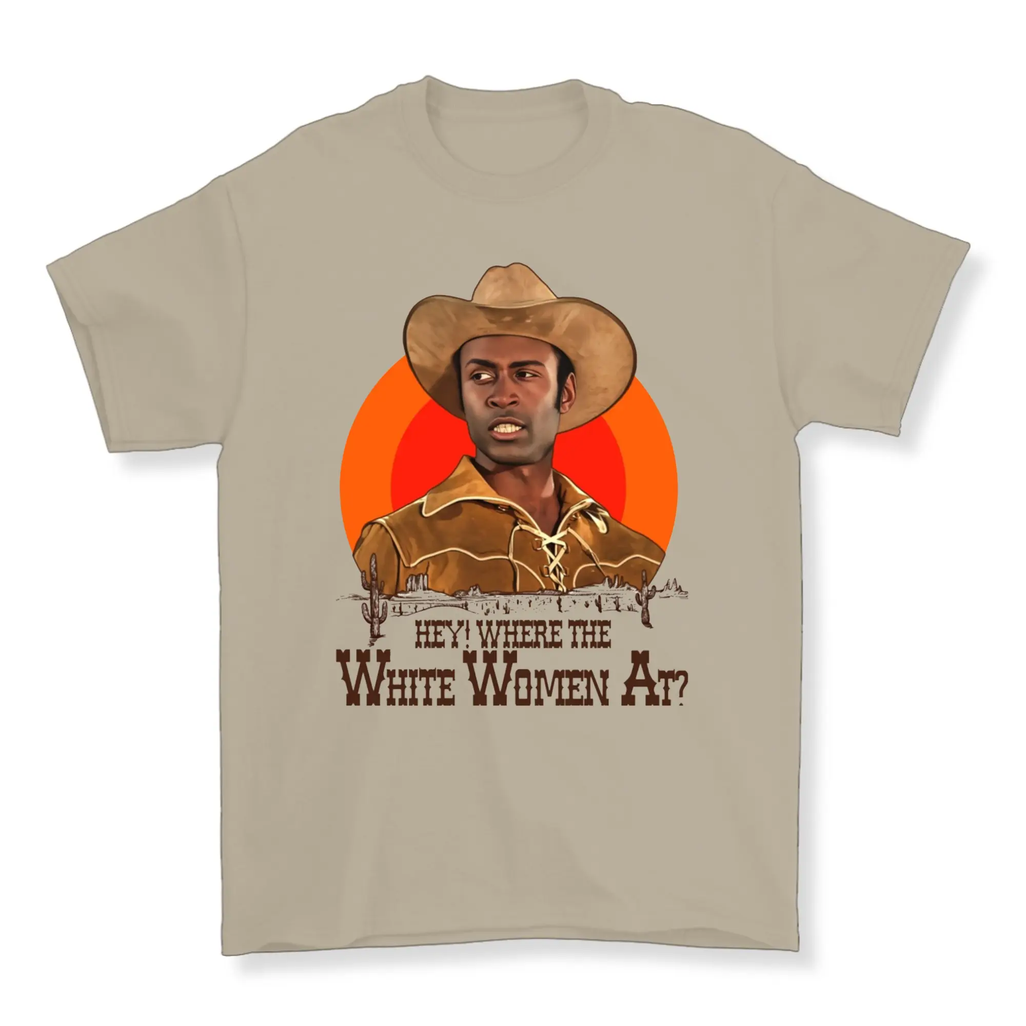 Where The White Women At Sheriff Bart Graphic T-Shirt, Vintage Movie Quote Humor Tee, Funny Western Casual Streetwear Unisex Top for Film Fans