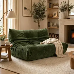 Giant Bean Bag Chairs for Adults, Loveseat Fireside Chair, 2 Seater Lazy Bean Bag Sofa Memory Foam Couch for Living Room, Bedroom, Office