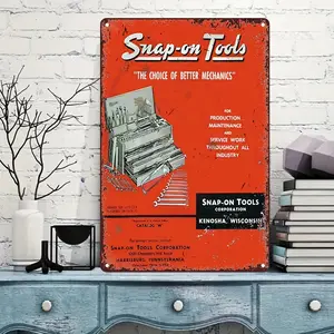 Snap On Tool Catalog Vintage Metal Tin Sign Wall Art, Entryway Decor Gallery Poster Wall Signs, Metal For Farmhouse Fence House Wall Gate, Restaurant Decor, Bar Decor, Cafe Decor, Garage Decor