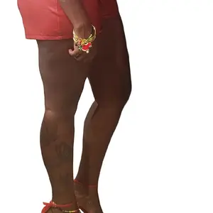 Women's Red Faux Leather Shorts - Fashionable and Stylish Design for Women