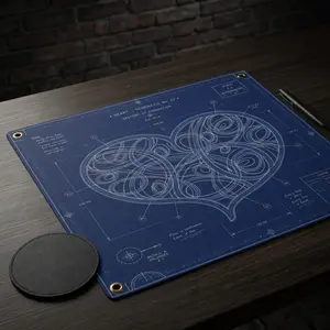 Indoor Wall Tapestry | Blue Print Design Heart Art