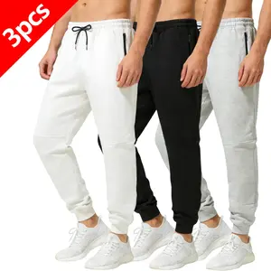 Men's Sports & Casual Pants 3pcs Set Regular Fit Drawstring Waist Zipper Pockets Ankle-Tightening Design for Fitness Jogging Outdoor Sports Running Gym Daily Leisure All Seasons Menswear Trouser