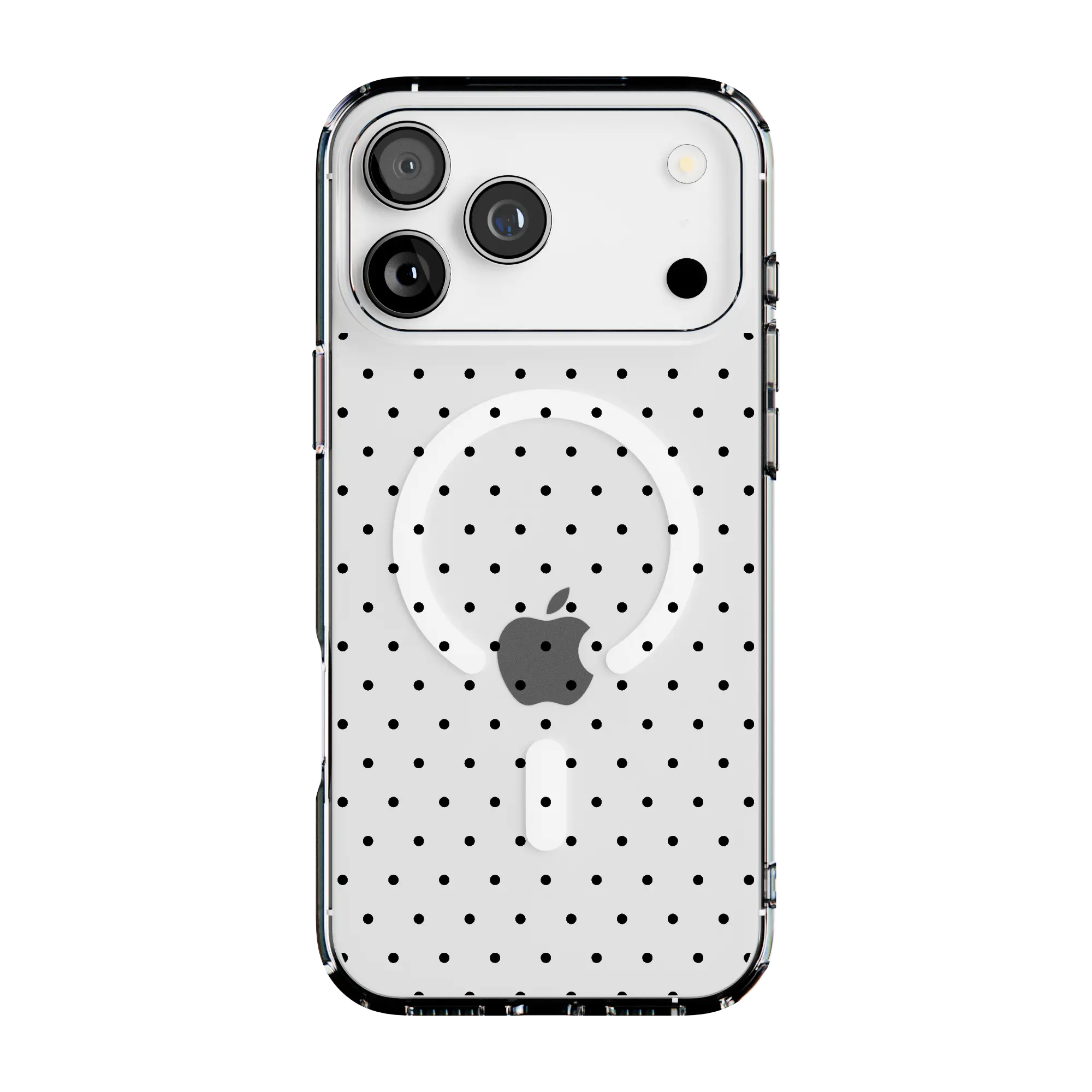 Casely On the Dot | Black Polka Dot Clear MagSafe Case