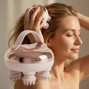 Electric Head Massager Portable ComfortMassager for Stress Relief with 8 RemovableMassage Claws Waterproof Rechargeable