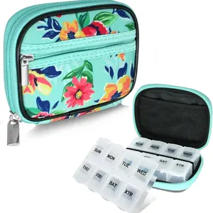 Serfeymi Weekly Travel Pill Organizer Box, Detachable 7 Day Medicine Case, Fashionable Healthcare Travel Pill Storage Container for Drugs Vitamins Supplements