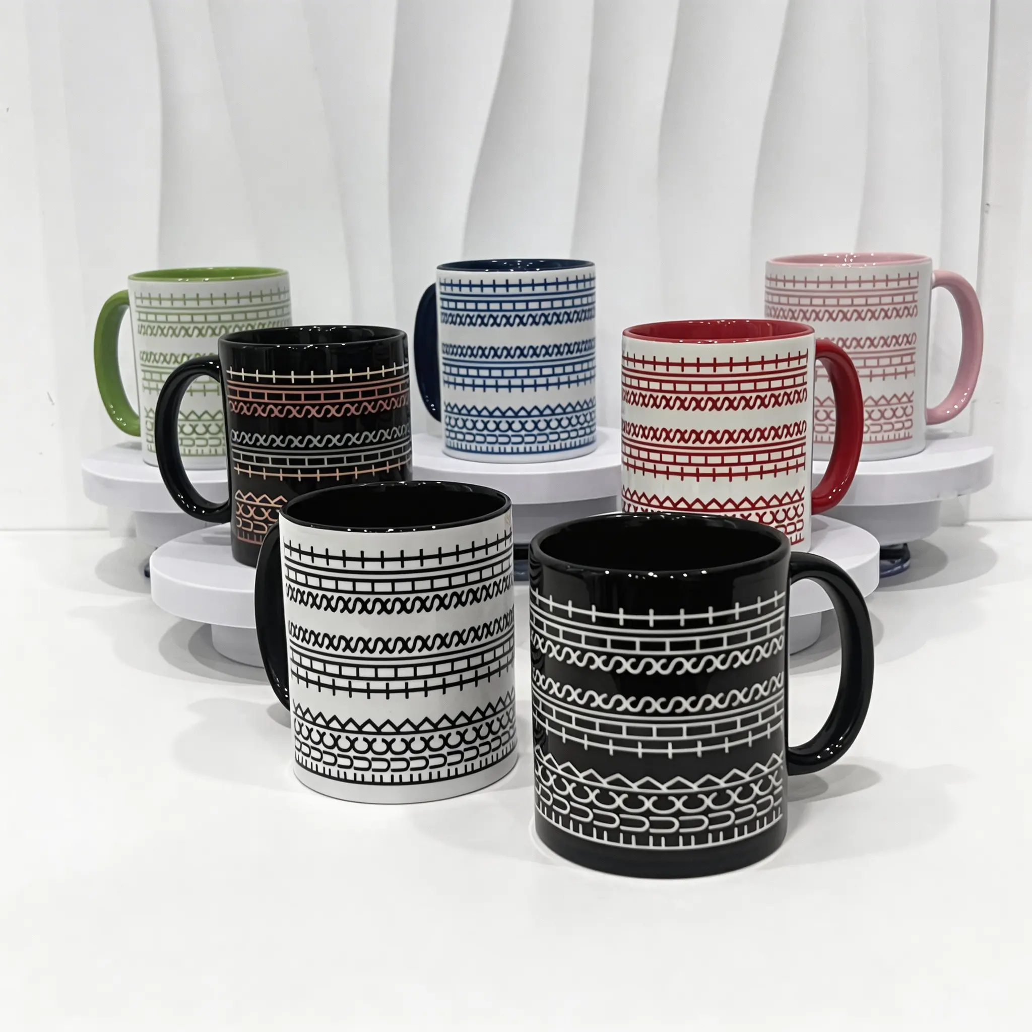 11 Oz Glossy Geometric Stylish Ceramic Coffee Mug - Funny Hidden Message Cup, Humorous Gift for Coworkers, Office Kitchenware Drinkware