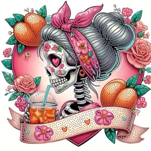 Diamond Painting Kit Skull DIY Special Shape Crystal Rhinestone Partial Drill Diamond Art Embroidery Bead Mosaic Crafts Handmade Wall Decor Painting Gift for Adult and Beginner