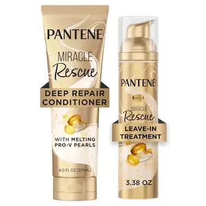 Pantene Pro-V Miracle Rescue Duo 2pc Set: Deep Repair Conditioner (8 fl oz) and Instant Repair Leave-In Treatment (3.38 fl oz)