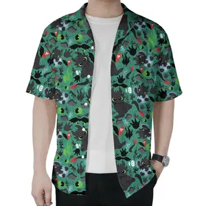 Toothless Hawaiian Shirt Tropical Button up Shirt Summer Beach Short Toothless Dragon Shirt Gifts Hawaiian Shirts for Men, Button Down Summer Beach Short Sleeve, Hawaiian Shirt Casual Tropical