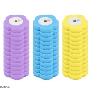 Disposable toilet brush replacement heads, 6 packs/12 packs, three-layer sponge brush heads, suitable for bathroom cleaning, a household essential, convenient and efficient. (Brushes not included)