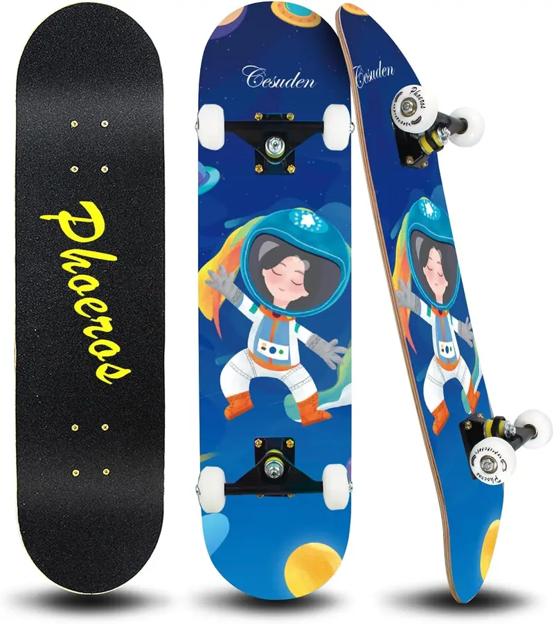 Skateboards -Standard Skateboards for Kids Boys Girls Youths Beginners Starter-Complete Skate Boards 31''x 8''Canadian Maple Pro Cruiserkryptonics skateboard