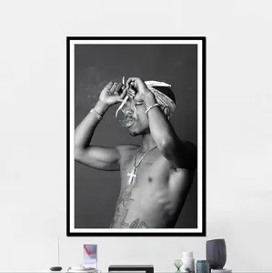 Tupac Poster Print Art Canvas Picture Artwork Class Gift for Home Decor Light Retro Portrait Vintage size 11x17 16x24 24x36