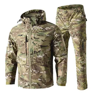 Spring and Autumn Camouflage Suit for Men, Durable All-Terrain Long-Sleeve Outdoor Training Suit, Tactical Combat Uniform