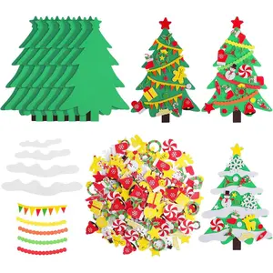 24-Piece DIY Foam Christmas Tree Craft Kit Christmas Party Favors Christmas Stickers Make Your Own Handcrafted Christmas Tree Fun Family Activity