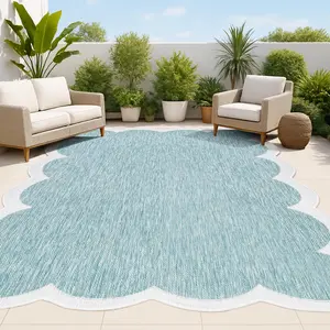 Alice Classic Cottage Two-tone Scalloped Area Rug