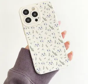 1 Blue Floral Ivory White Shockproof Phone Case, Suitable for iPhone 11 12 13 14 15 16 XS XR X 7 8 Plus Pro Max SE Series, Perfect Gift for Girlfriend, Boyfriend, or Personal Use, Daily Essentials, Personal Accessory, Floral Design, Aesthetic Phone Case